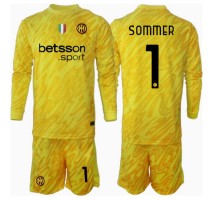 Inter Milan Yann Sommer #1 Bramkarskie Koszulka Wyjazdowa dzieci 2024-25 Długi Rękaw (+ krótkie spodenki)